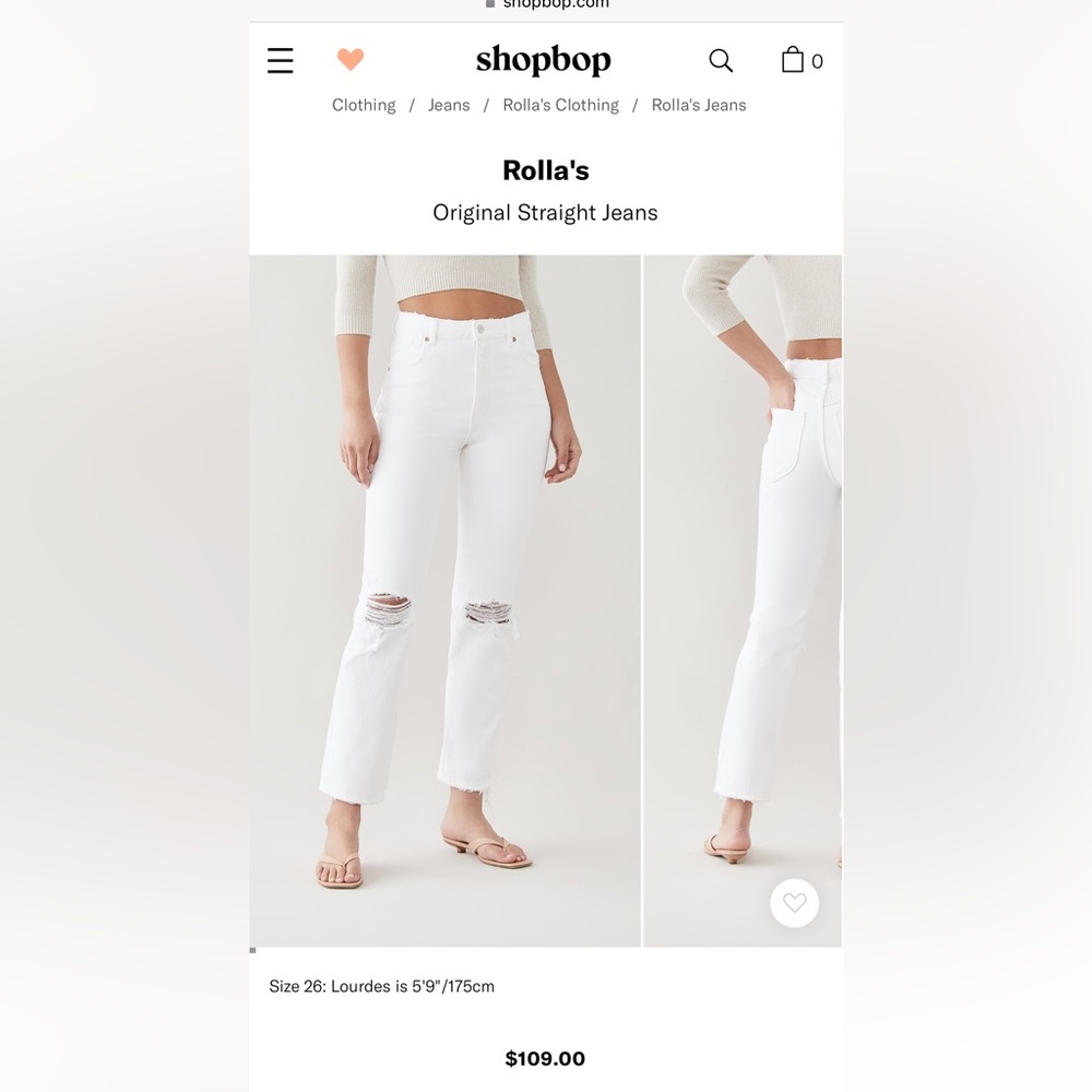 Rolla’s High Rise Straight white jean